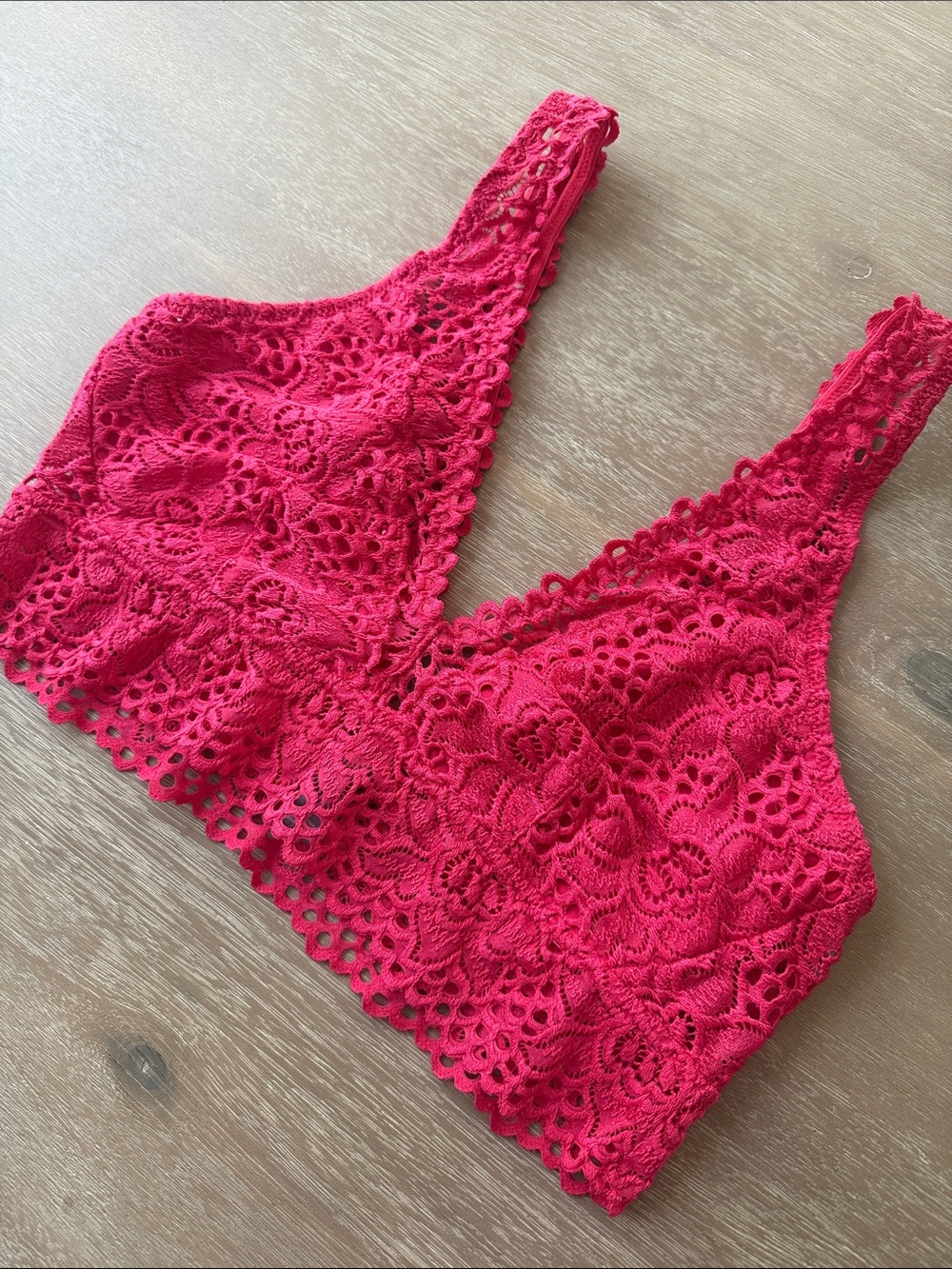 aerie Deep V Lace Bralette | XL